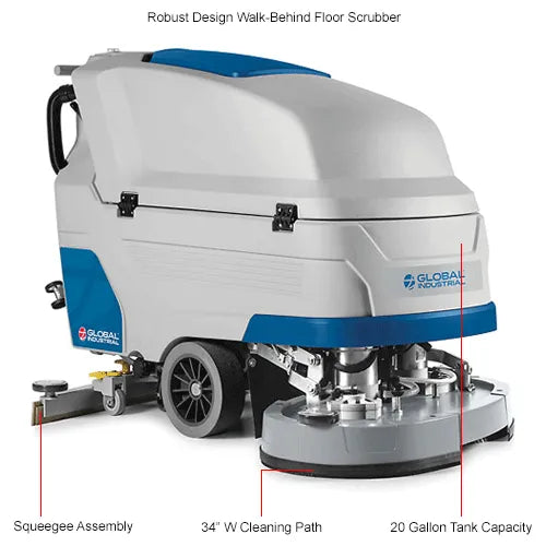 Global Industrial™ Auto Floor Scrubber with Traction Drive, 34" Cleaning Path
